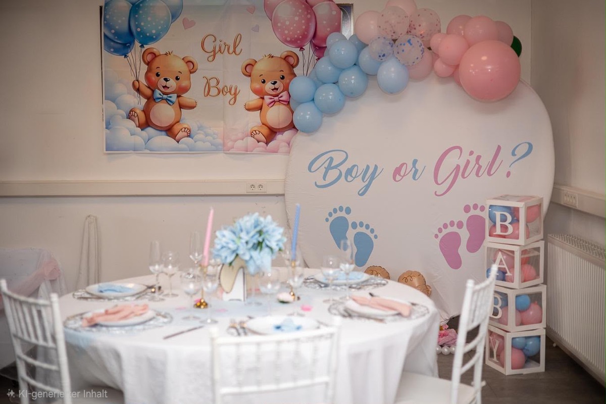 Ballon-, Backdrop- und Tischdekoration aus einer Hand